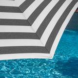 SunVilla 11' Round Cabana Stripe Aluminum Market Umbrella with Sunbrella Fabric