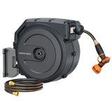 Giraffe Tools 82 ft Retractable Garden Hose Reel with Metal Bracket, Hose Cover & 9-Pattern Nozzle