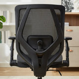 TrueWellness Mesh Office Chair - Ergonomic Adjustable Lumbar Mid Back 300lb Black