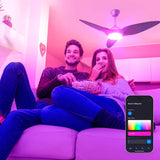 Atomi Smart Monarc 52" Wi-Fi Indoor Ceiling Fan with RGB Color-Changing LED Light