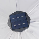 SunVilla 10' Round Solar LED Market Umbrella, Cream Canopy with Lights