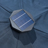SunVilla 10' Round Solar LED Market Umbrella, Blue Canopy with Lights