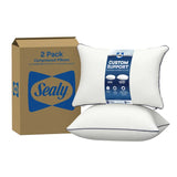 Sealy Sterling Collection Custom Support Pillow 2-Pack – Adjustable Polyester Fiberfill Bed Pillows