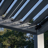 SunVilla Stratus 10' x 13' Motorized Aluminum Pergola with LED Lighting and Adjustable Louvers