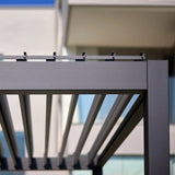 Mirador Adjustable Louvered Aluminum Pergola with Integrated Gutter System