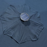SunVilla 10' Round Solar LED Market Umbrella, Blue Canopy with Lights