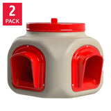 OverEZ Compact Chicken Feeder 2-Pack, No-Waste Poultry Feeders, 24 lb Capacity Each