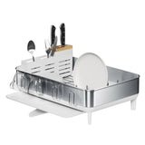 simplehuman Stainless Steel Frame Dish Rack, Swivel Drain Spout & Utensil Holder