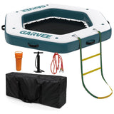 EuKer Hexagon Inflatable Floating Dock, 8 ft x 8.5 ft Floating Platform with Mesh Swim Area