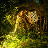 Solar Watering Can with Lights – Waterproof Solar Waterfall Garden Lantern with LED String Lights