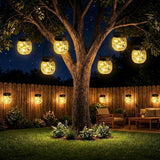 6 Pack Solar Hanging Globe Lanterns – Cracked Glass Outdoor Solar Lights