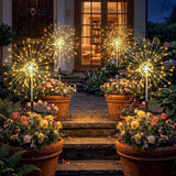 4 Pack Solar Firework Lights – 120 LED Starburst Garden Lights with 8 Lighting Modes