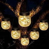 6 Pack Solar Hanging Globe Lanterns – Cracked Glass Outdoor Solar Lights