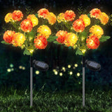2 Pack Solar Hydrangea Flower Lights – 10-Head LED Solar Garden Lights