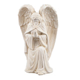 16" Resin Praying Guardian Angel Garden Statue, Religious Memorial Sculpture