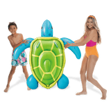 Funsicle Turtle Time Ride-On Inflatable Pool Float, 5.4 ft Giant Sea Turtle Ride-On