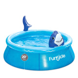 Funsicle Blue Shark QuickSet Above Ground Swimming Pool, 6 ft x 20 in – Inflatable Kids Pool with Water Sprayer