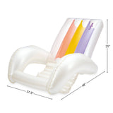 Funsicle Lazy Recliner Lounge 4 ft Inflatable Pool Chair Float, Lumbar Support & In-Water Seating