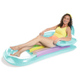 Funsicle Relaxing Lounge 5.25 ft Inflatable Pool Float with Pillow, Armrests & Cup Holder