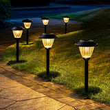 GIGALUMI 6 Pack Solar Pathway Lights – Bronze LED Garden Lights