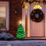 Mr. Christmas 24" Outdoor Lighted Blow Mold Christmas Tree with Star Topper & 6-Hour Timer