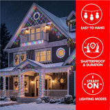 Joyfy 416 LED Christmas Icicle Lights, 78 Drops, 30.2ft Warm White with 8 Modes