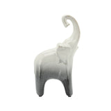 11" Sagebrook Home Ceramic Elephant Sculpture, Raised-Trunk Tabletop Figurine