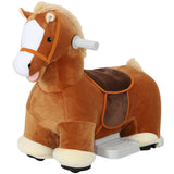 Qaba 6V Electric Ride-On Horse with Music, Foot Pedal & Washable Cover