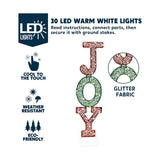 Joyfy 3 ft Lighted Stacked JOY Yard Decoration, Red & Green 2D Christmas Display, 30 LEDs