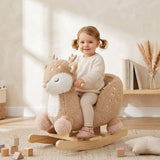 Qaba Spotted Deer Plush Rocking Horse with Sounds, Seat Belt & Rocking Stopper