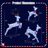 Costway Lighted Christmas Reindeer Family Set, 3 Pieces, 255 Cold White LEDs, Buck, Doe & Fawn