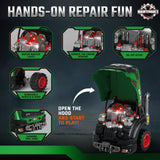 Qaba Large Truck Engine Toy Mechanic Repair Set with Lights, Sounds & Mist, 60-pc