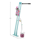 Mr. Christmas 43" Pastel Super Climbing Santa with Pink Outfit, LED Lights & 15 Christmas Carols