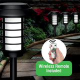 Bell + Howell Solar LED Pathway Lights with Remote, 8-Pack, Color Changing & Flickering Flame