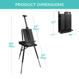 Best Choice Products Adjustable Wooden French Box Art Easel with 32-Piece Painting Set