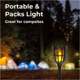 Techko Solar Outdoor Torch Lights, 2-Pack, Flickering Flame & Steady Light, 3-in-1 Design