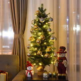 Costway 3 ft Pre-Lit Tabletop Christmas Tree with 50 Warm LED Lights and Timer