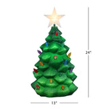Mr. Christmas 24" Outdoor Lighted Blow Mold Christmas Tree with Star Topper & 6-Hour Timer