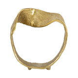 Gold Twisted Ring Sculpture, 6.75" Hammered Metal Tabletop Accent