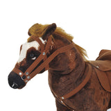 Qaba Plush Ride-On Horse with Neighing & Galloping Sounds, Padded Seat