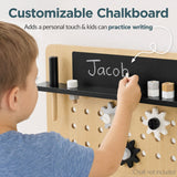 Best Choice Products Wooden Kids Workbench with Battery-Powered Toy Drill, Tool Set & Chalkboard