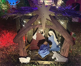 Best Choice Products 4ft Outdoor Nativity Scene with Holy Family, Sheep & Donkey