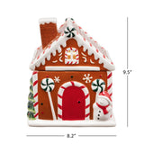 Mr. Christmas 9.5" Ceramic Gingerbread House Cookie Jar with LED-Lighted Lid & 6-Hour Timer