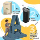 Qaba Modular Kids Play Couch with Foam Cushions & Removable Covers, 6 Pieces Foam