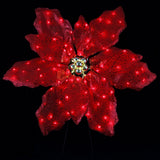 Mr. Christmas 35" Outdoor Twinkling LED Poinsettia with Metal Easel & Ground Stakes