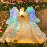 Mr. Christmas 12" Animated Celestial Angel Tree Topper with Illuminated Wings & Lighted Star