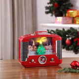 Mr. Christmas 12" Nostalgic Tree Radio, Red with LED Village Scene & 3 Pre-Programmed Stations