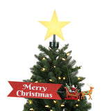 Mr. Christmas Animated Santa Sleigh Tree Topper with Merry Christmas Banner & LED Star – White Santa