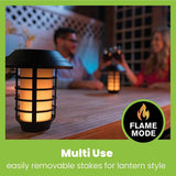 Bell + Howell Solar LED Pathway Lights with Remote, 8-Pack, Color Changing & Flickering Flame