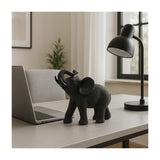 Sagebrook Home 7" Elephant Sculpture, Metallic Gold Polyresin Tabletop Figurine